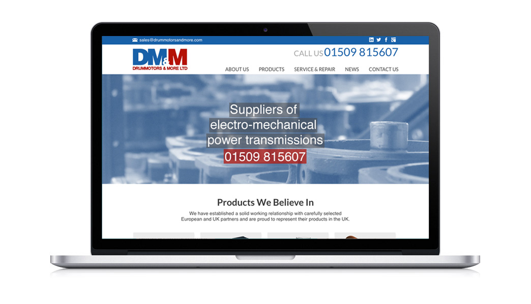 Web Design in Stafford of the Drum Motors Loughborough Website